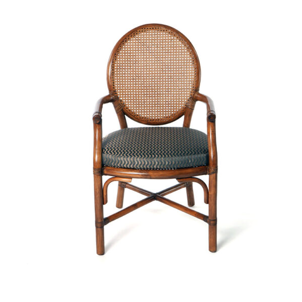 1738Rattan Oval Back Arm Chair