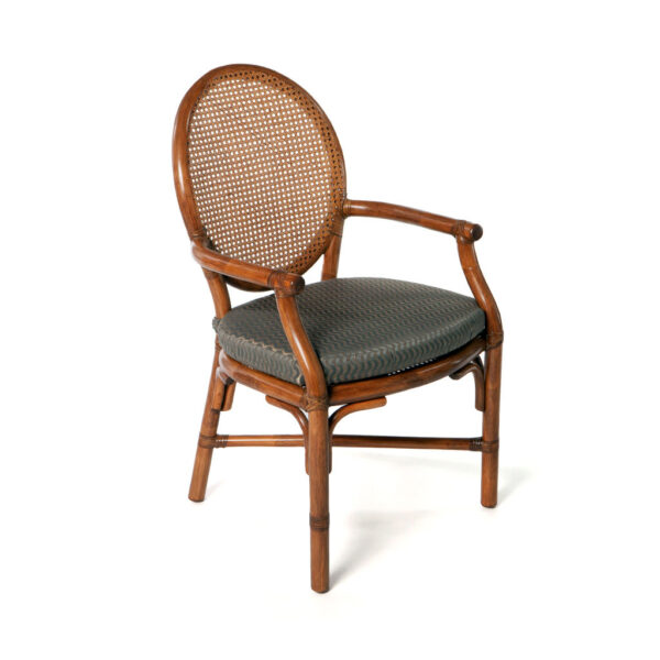 Rattan Oval Back Arm Chair