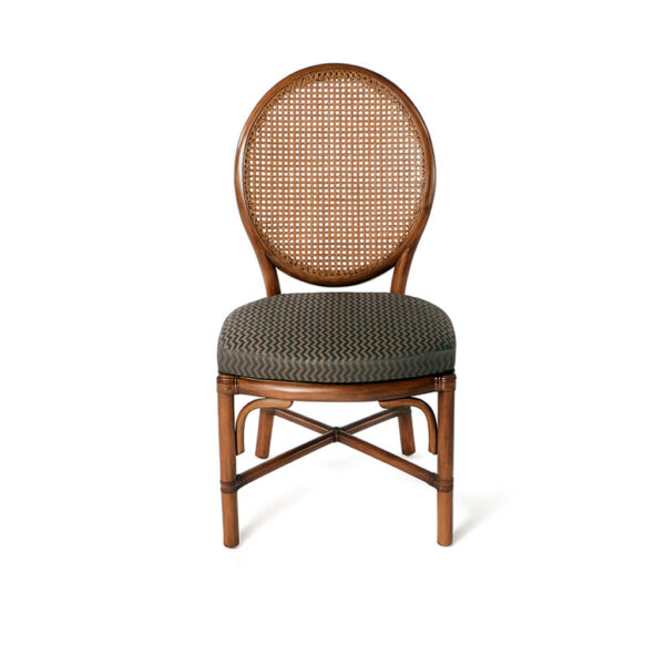 1732Rattan Oval Back Side Chair