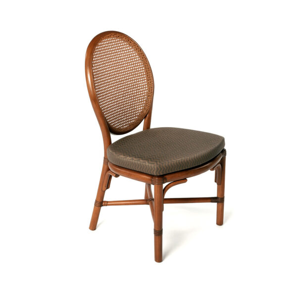 Rattan Oval Back Side Chair
